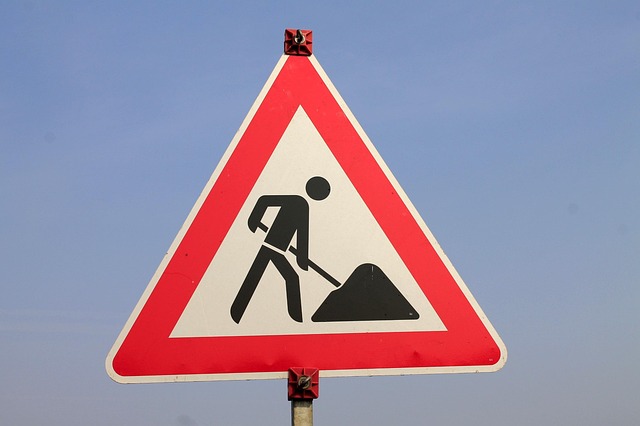 Multilingual signs in a busy urban setting